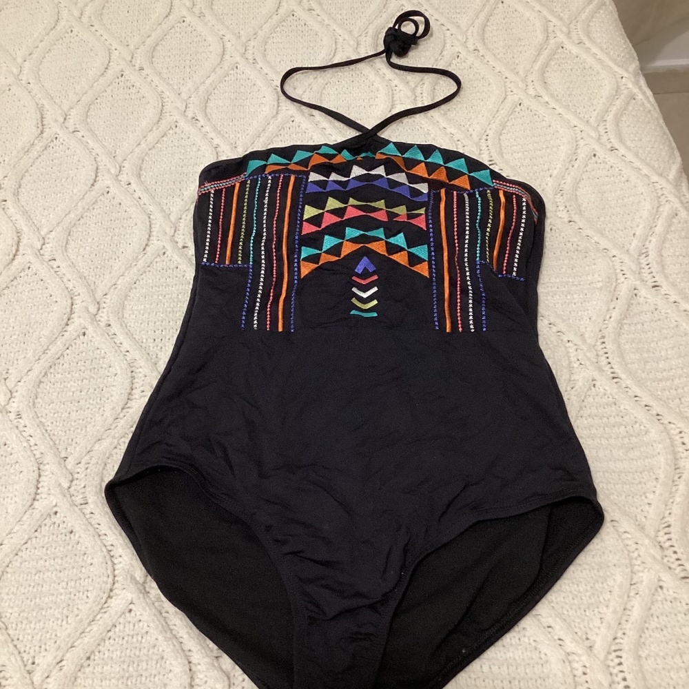 1pc Bikini black with indie vibrant triangles